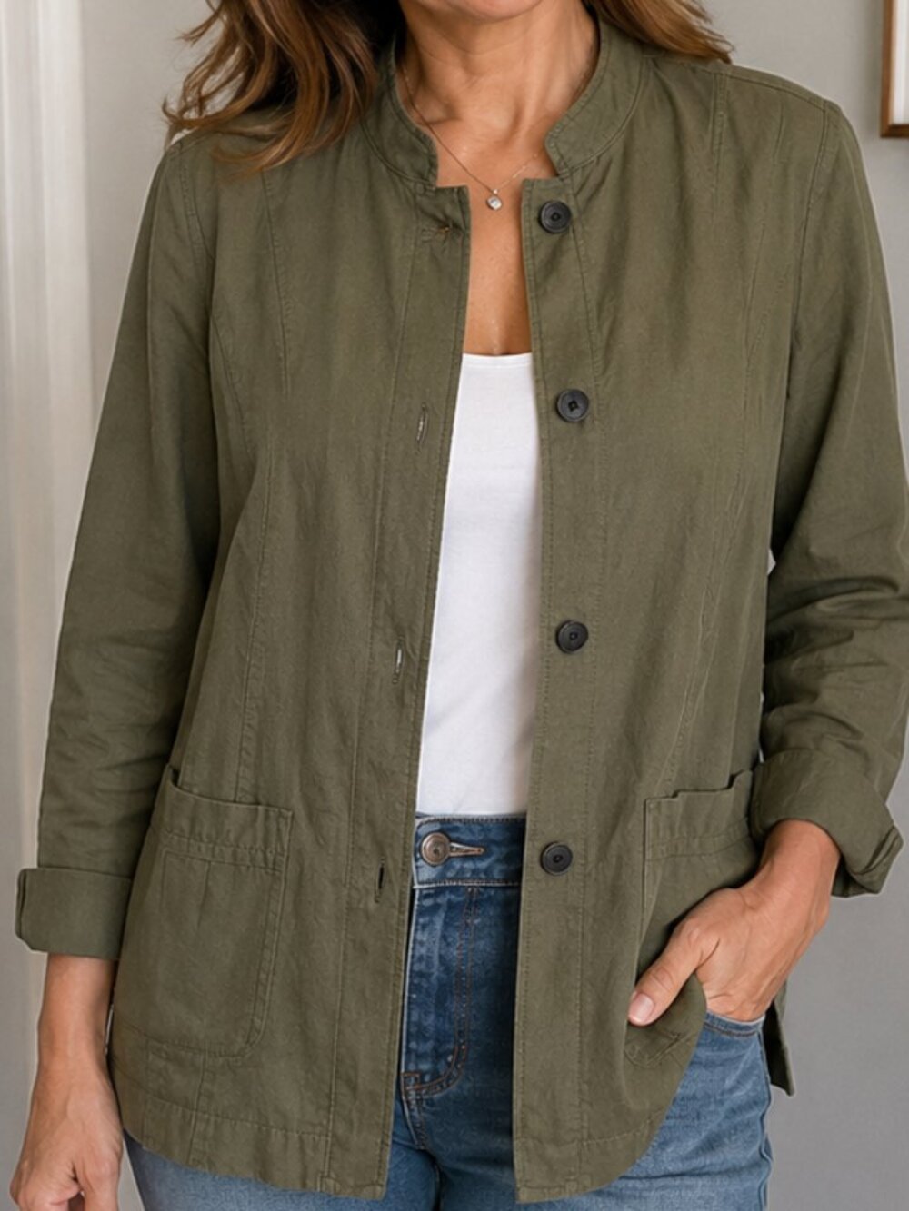 Coldwater Creek Olive Utility Jacket